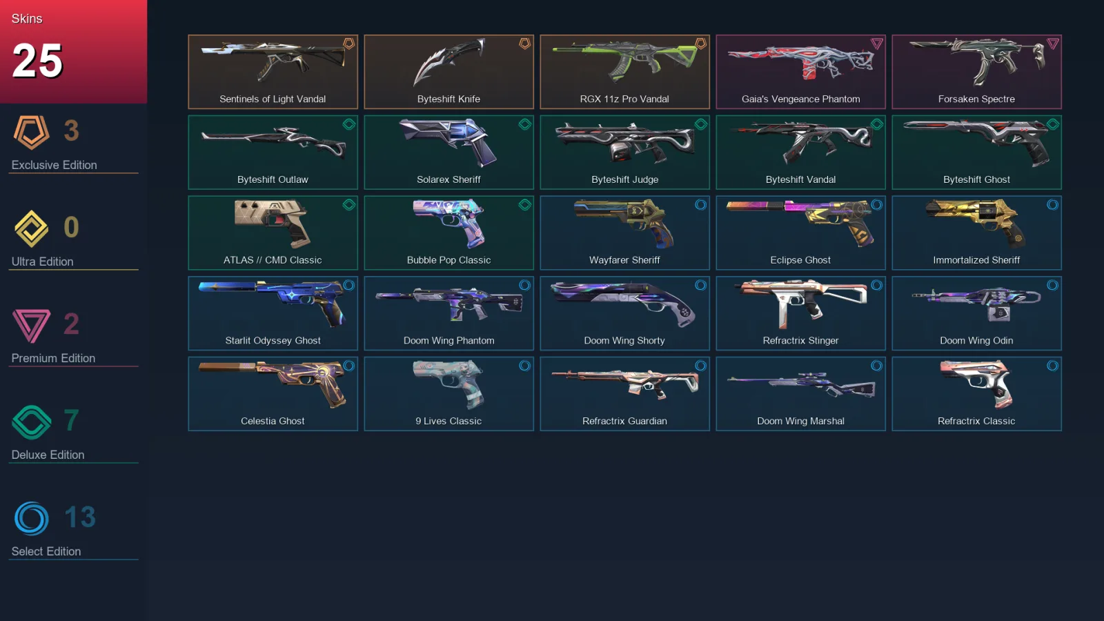 AP | Lv221 | Unranked | 25 Skin | 27 Agent | 72 Buddy — Valorant account