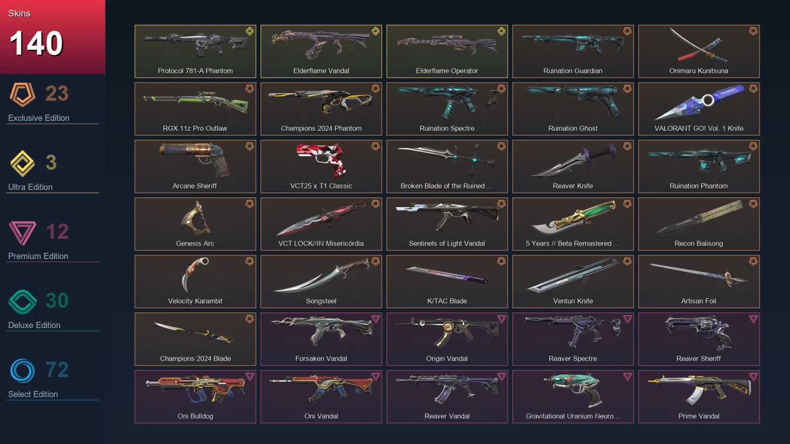 EU | Lv156 | Unranked | 140 Skin | 27 Agent | 120 Buddy