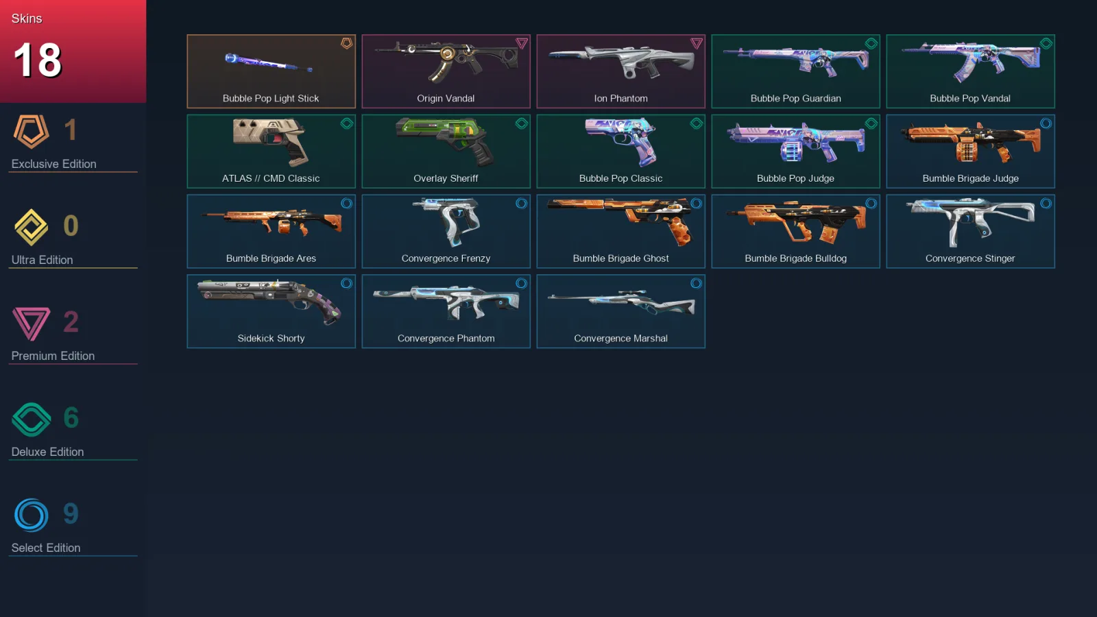 EU | Lv95 | Unranked | 18 Skin | 25 Agent | 44 Buddy