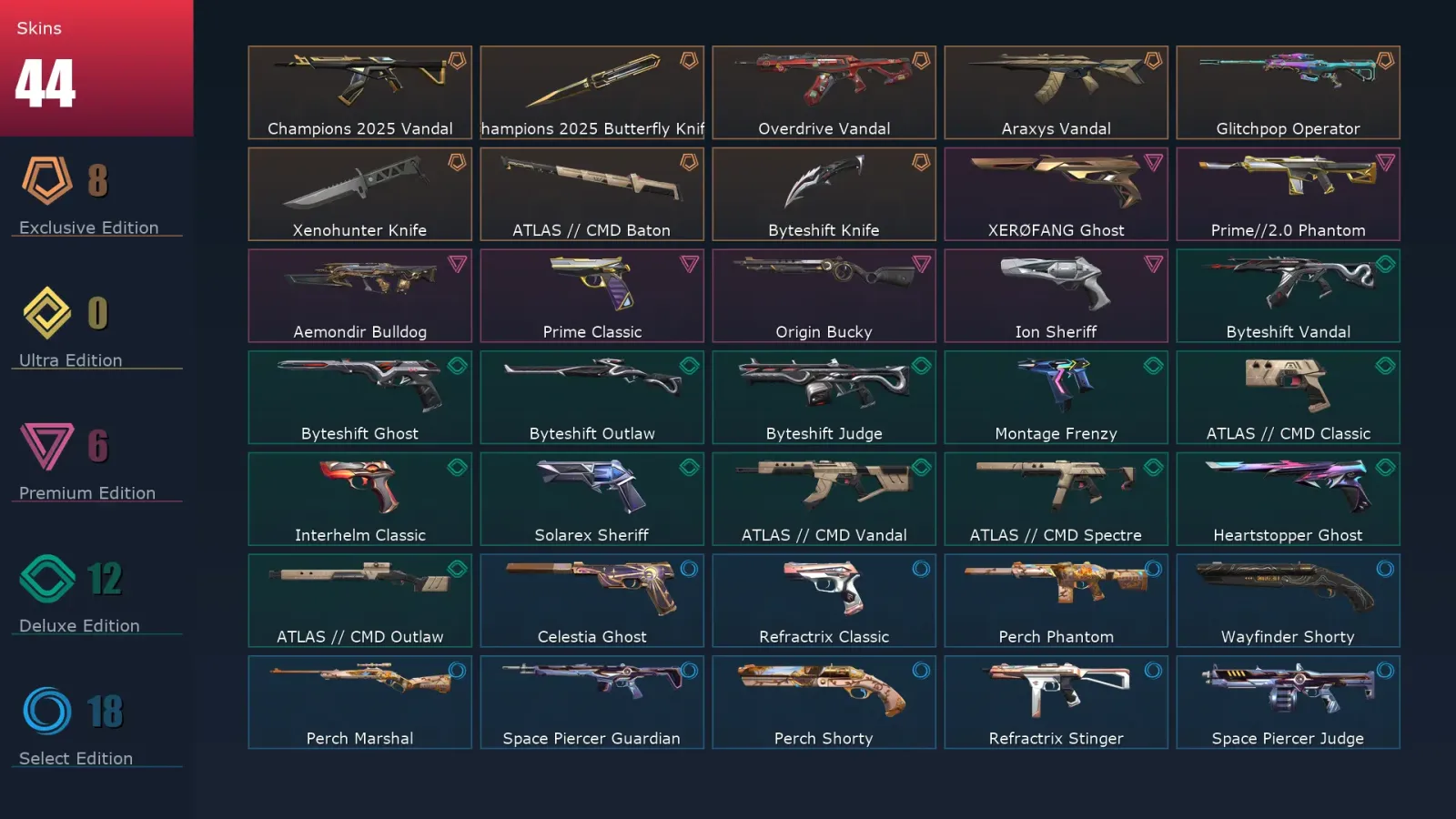 [Valorant] | EU | Level 177 | 29 Agents | 44 Skins — Valorant account
