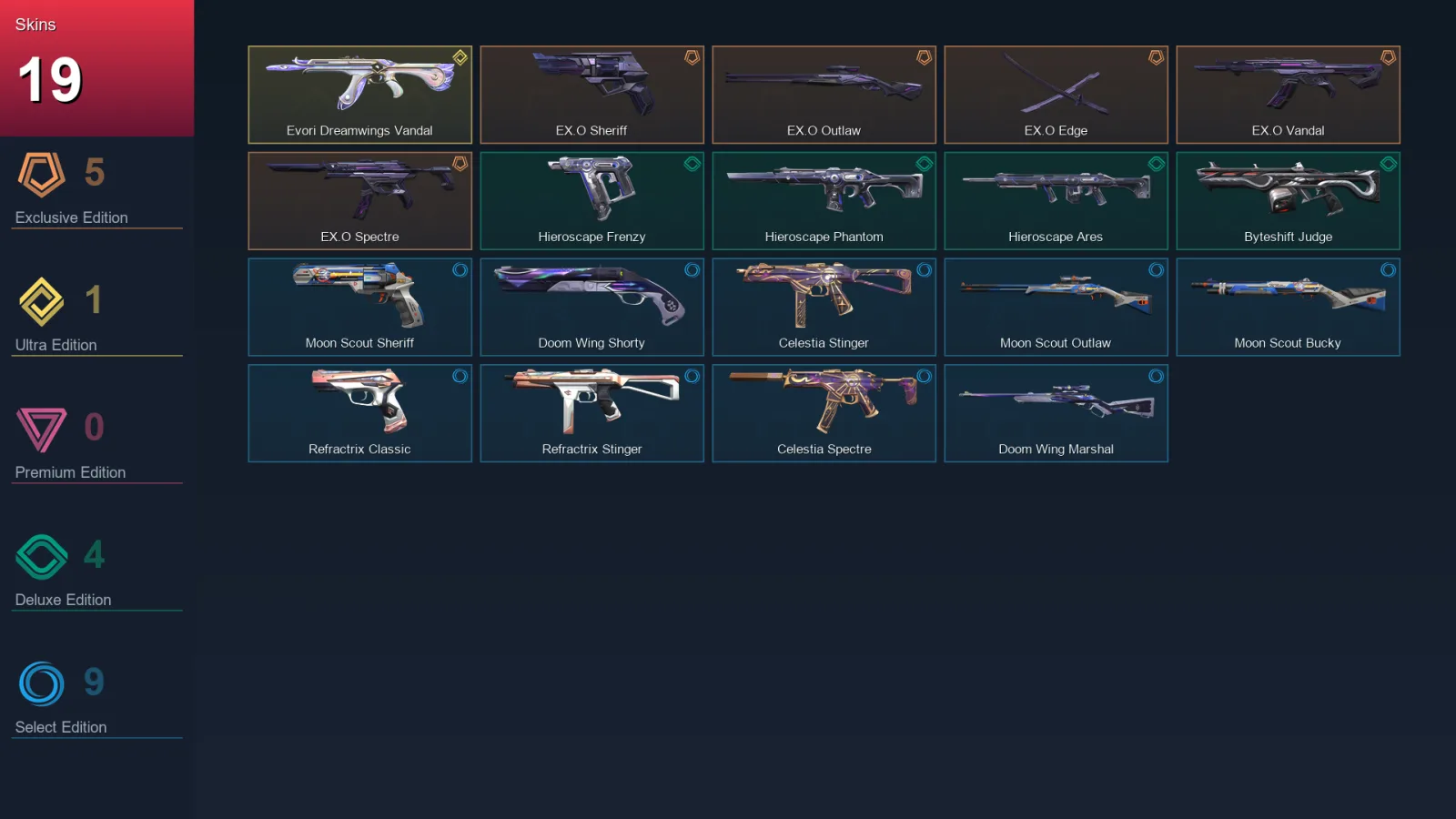 EU | Lv25 | Unranked | 19 Skin | 11 Agent | 16 Buddy