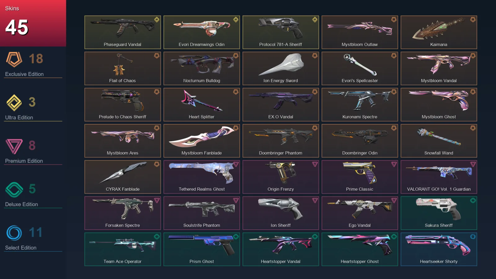 EU | Lv24 | Unranked | 45 Skin | 28 Agent | 16 Buddy — Valorant account