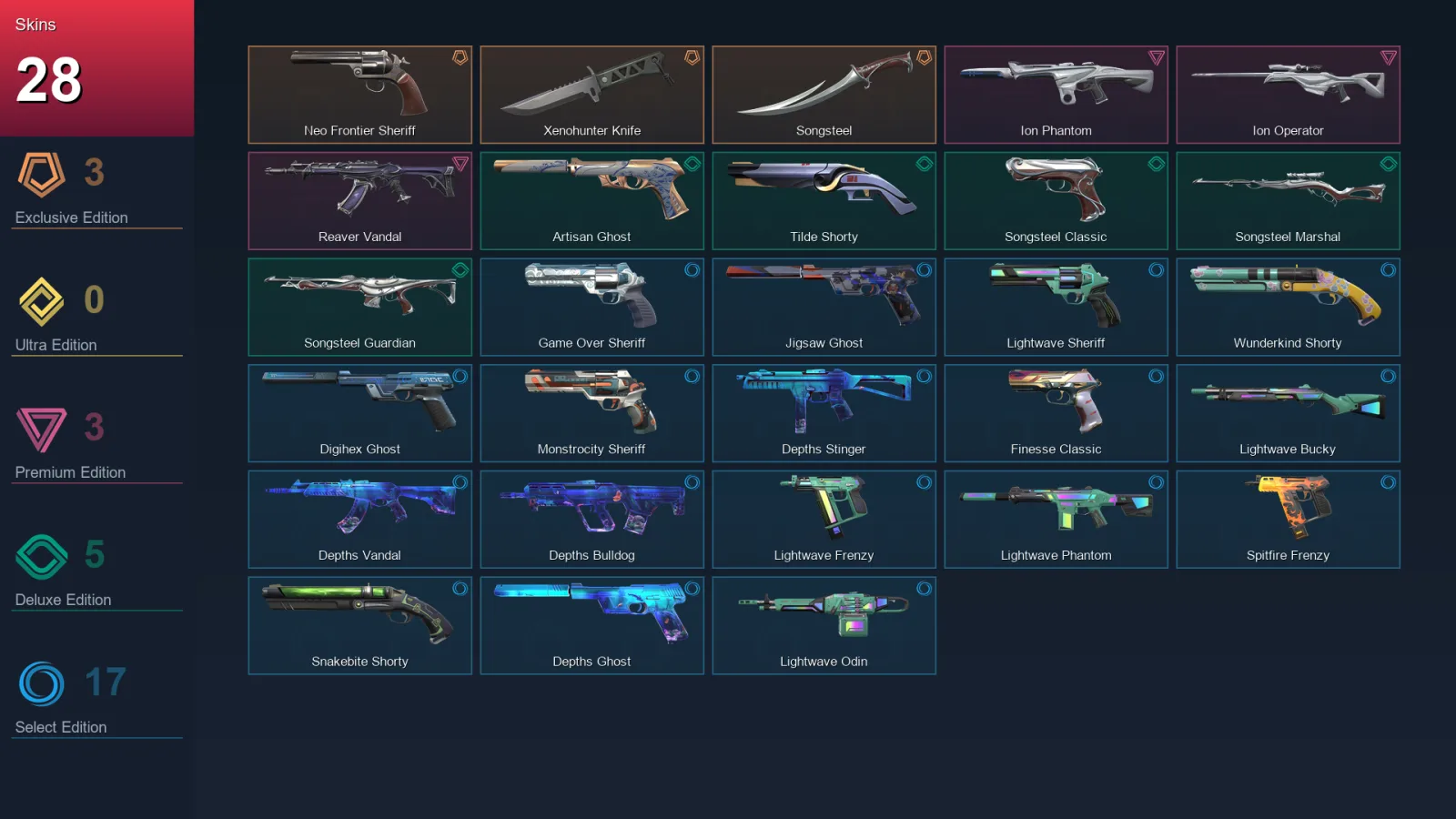 AP | Lv210 | Unranked | 28 Skin | 24 Agent | 81 Buddy