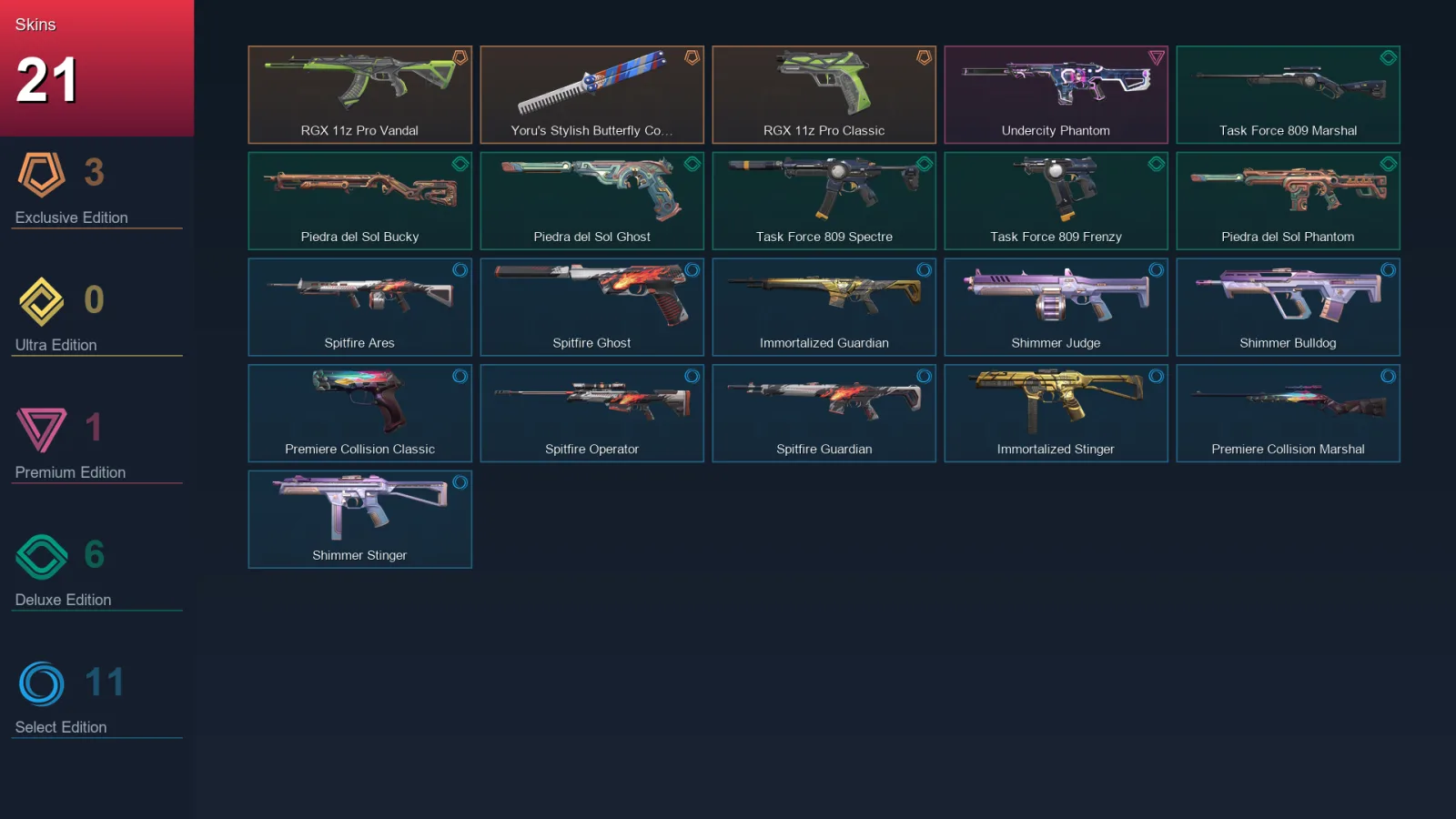 AP | Lv27 | Unranked | 21 Skin | 11 Agent | 13 Buddy — Valorant account