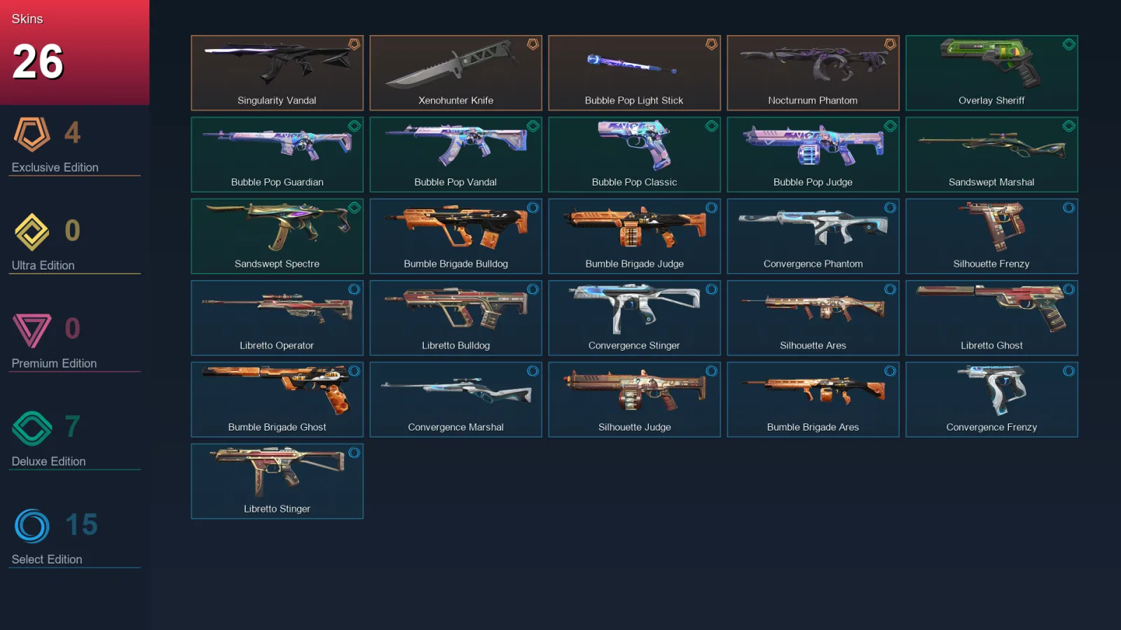 AP | Lv87 | Unranked | 26 Skin | 28 Agent | 45 Buddy — Valorant account