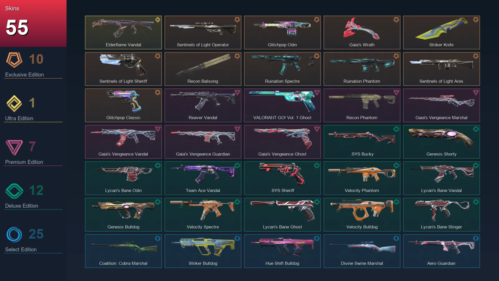 AP | Lv46 | Unranked | 55 Skin | 14 Agent | 33 Buddy — Valorant account
