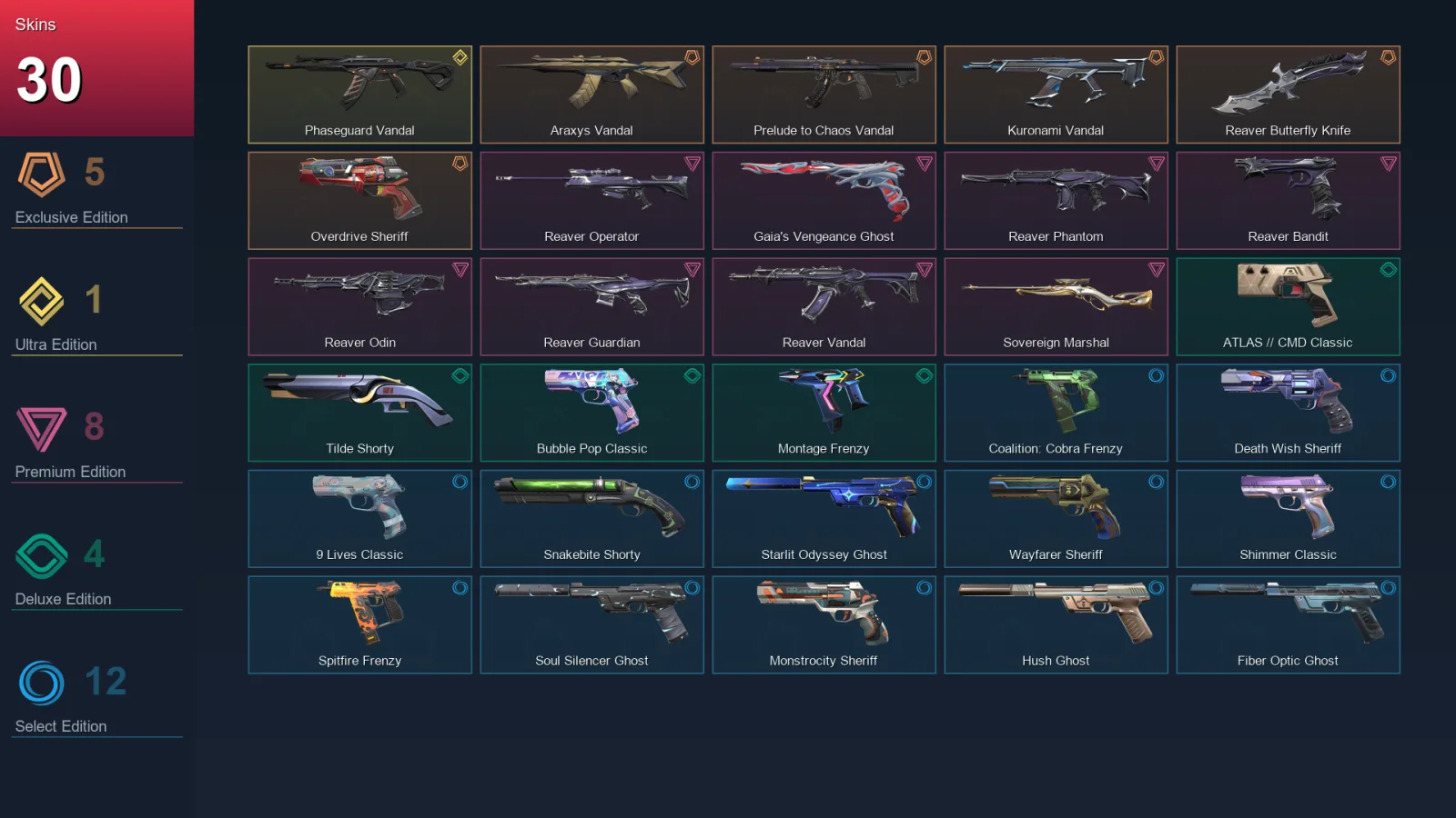 EU | Lv308 | Unranked | 30 Skin | 29 Agent | 104 Buddy — Valorant account