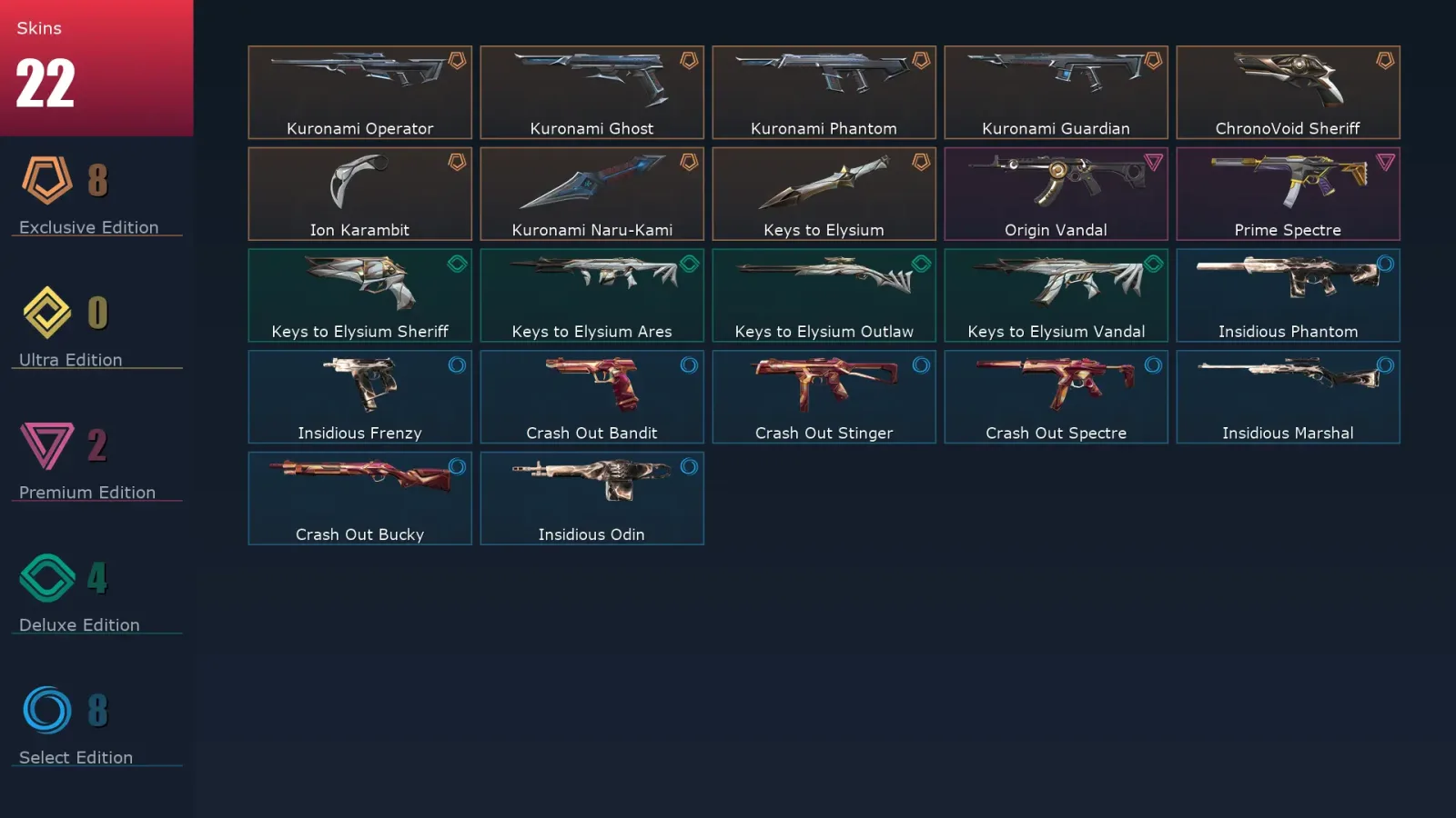[Valorant] | EU | Level 29 | Platinum 1 | 12 Agents | 22 Skins — Valorant account
