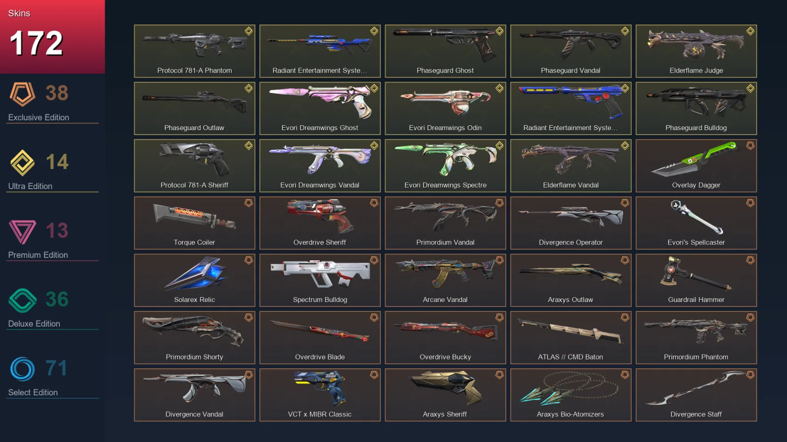 BR | Lv175 | Unranked | 172 Skin | 28 Agent | 125 Buddy — Unranked / Smurf Valorant