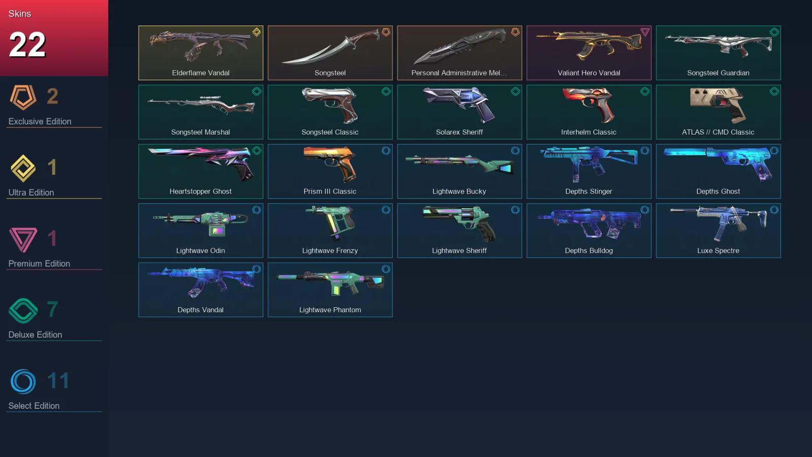 LA | Lv130 | Unranked | 22 Skin | 28 Agent | 42 Buddy — Heartstopper Ghost