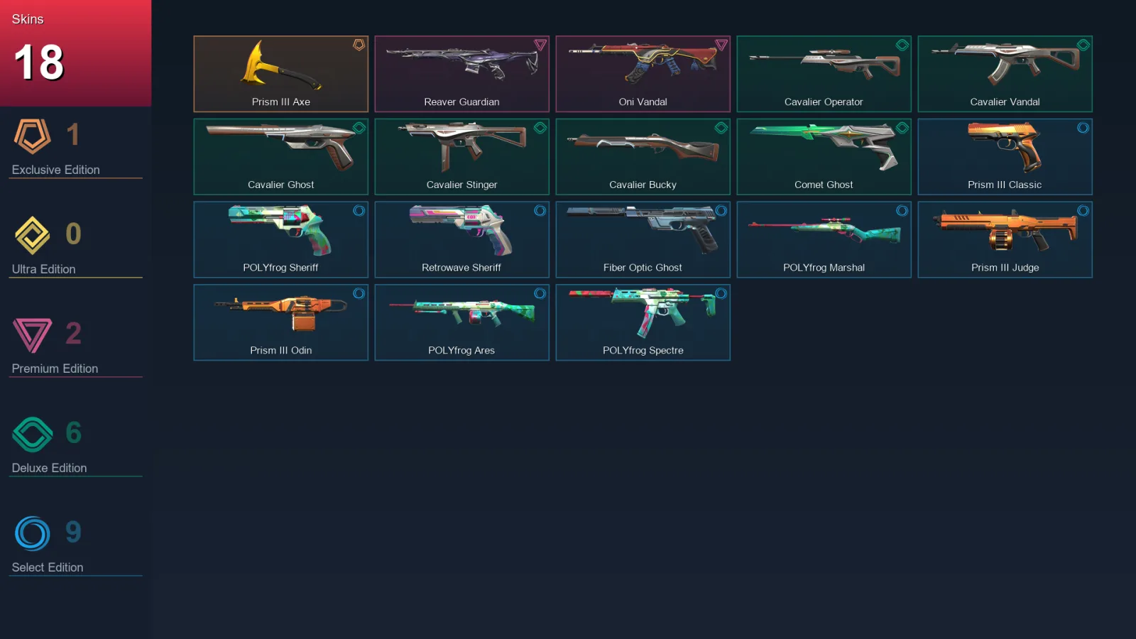EU | Lv112 | Unranked | 18 Skin | 29 Agent | 46 Buddy