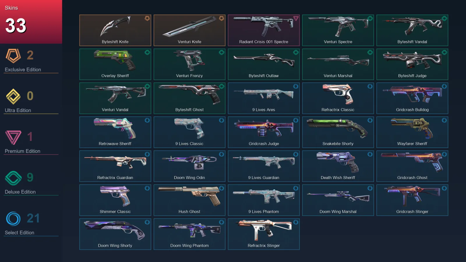 LA | Lv171 | Unranked | 33 Skin | 28 Agent | 92 Buddy — Valorant account