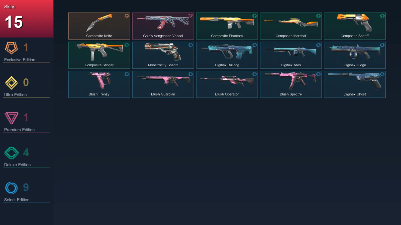 EU | Lv106 | Unranked | 15 Skin | 26 Agent | 39 Buddy — Unranked / Smurf Valorant