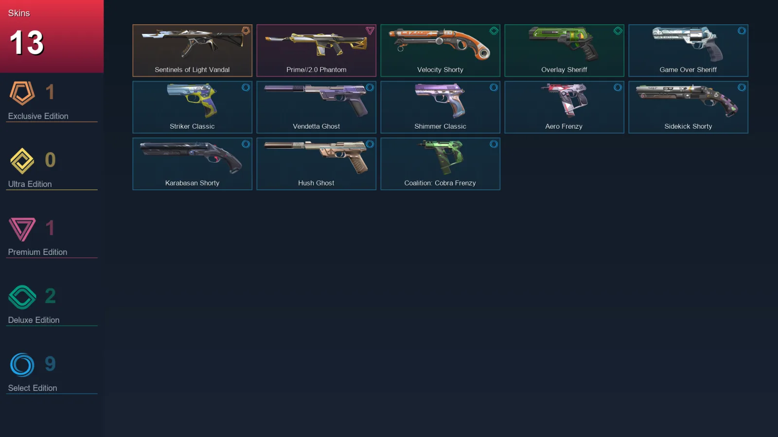 AP | Lv224 | Unranked | 13 Skin | 27 Agent | 96 Buddy — Valorant account