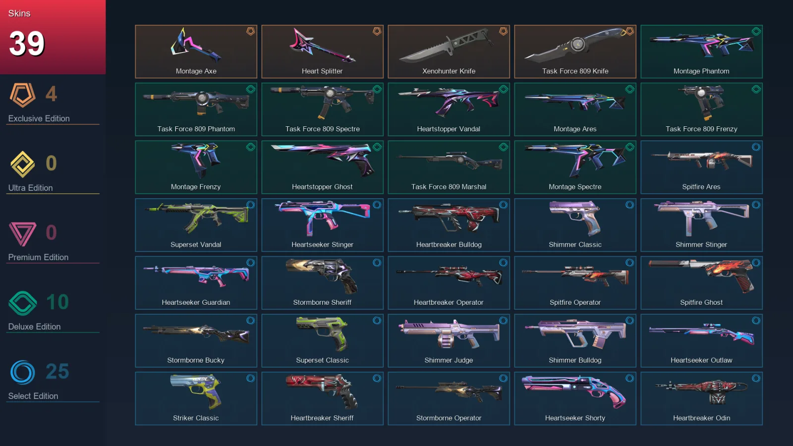 EU | Lv92 | Unranked | 39 Skin | 27 Agent | 43 Buddy