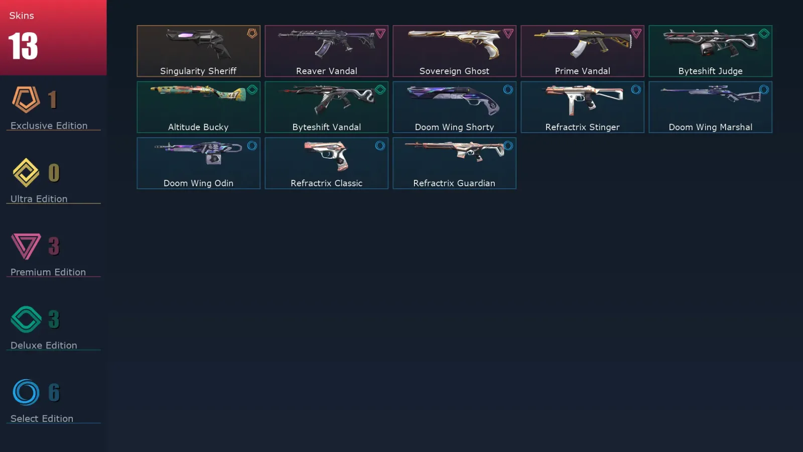 [Valorant] | EU | Level 52 | Bronze 3 | 17 Agents | 13 Skins
