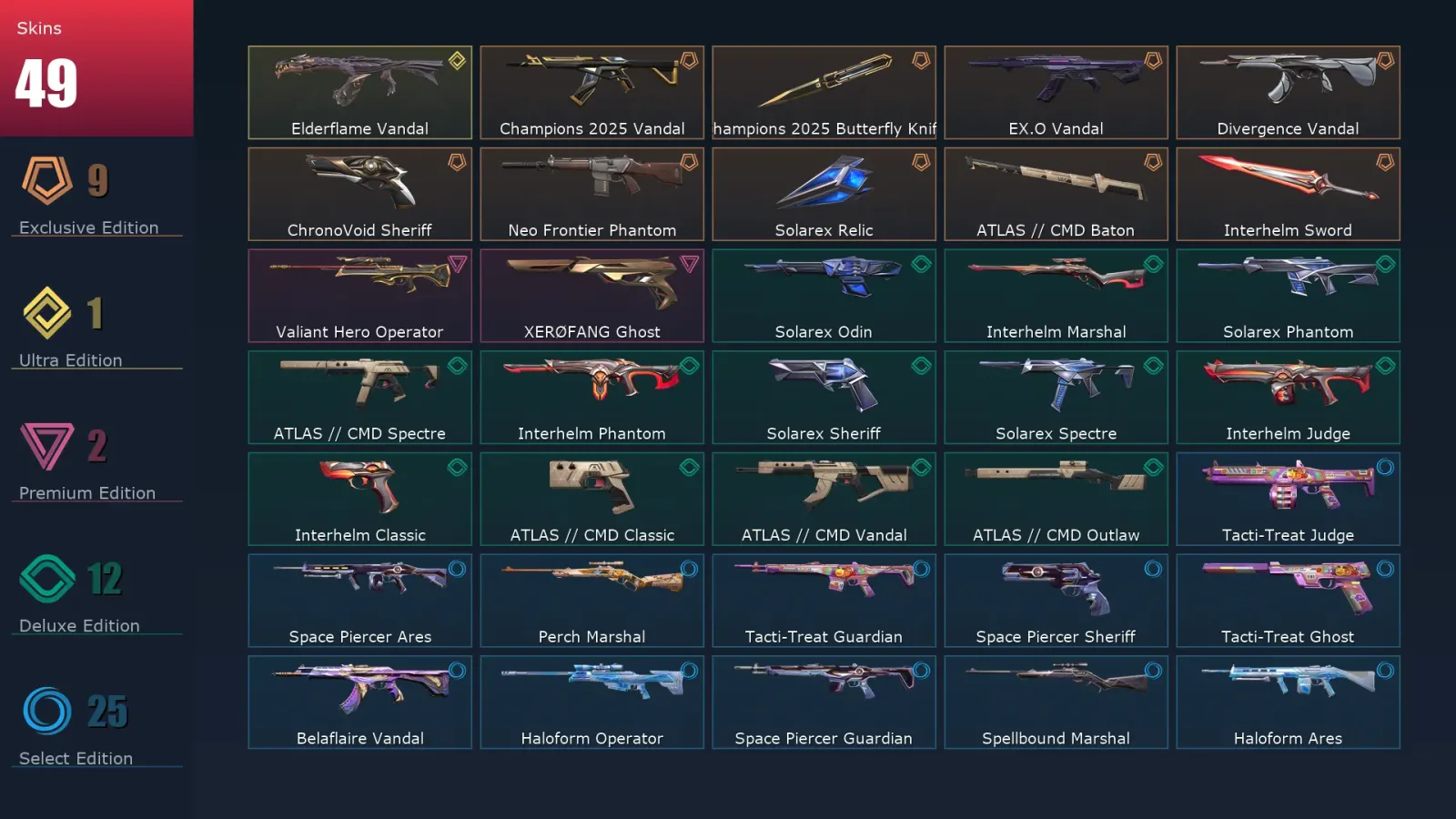[Valorant] | EU | Level 90 | 24 Agents | 49 Skins