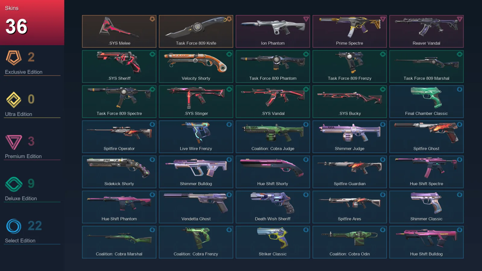 AP | Lv136 | Unranked | 36 Skin | 24 Agent | 57 Buddy — Valorant account