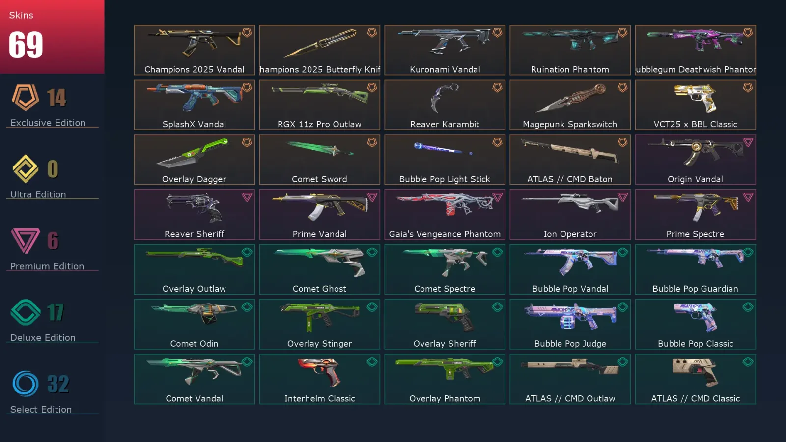 [Valorant] | EU | Level 121 | 29 Agents | 69 Skins — Valorant account