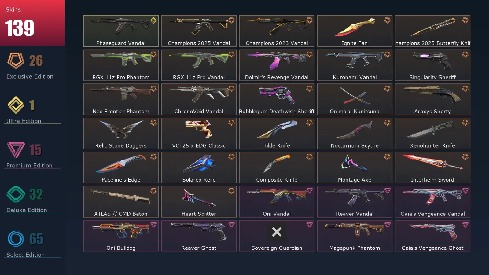 [Valorant] | EU | Level 252 | Ascendant 3 | 29 Agents | 139 Skins