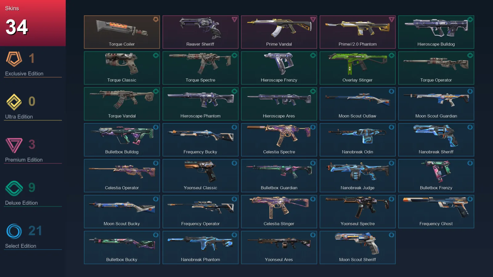 EU | Lv49 | Unranked | 34 Skin | 18 Agent | 31 Buddy