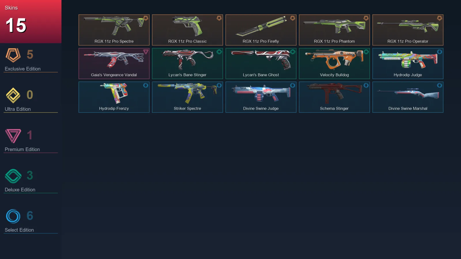 EU | Lv19 | Unranked | 15 Skin | 7 Agent | 11 Buddy