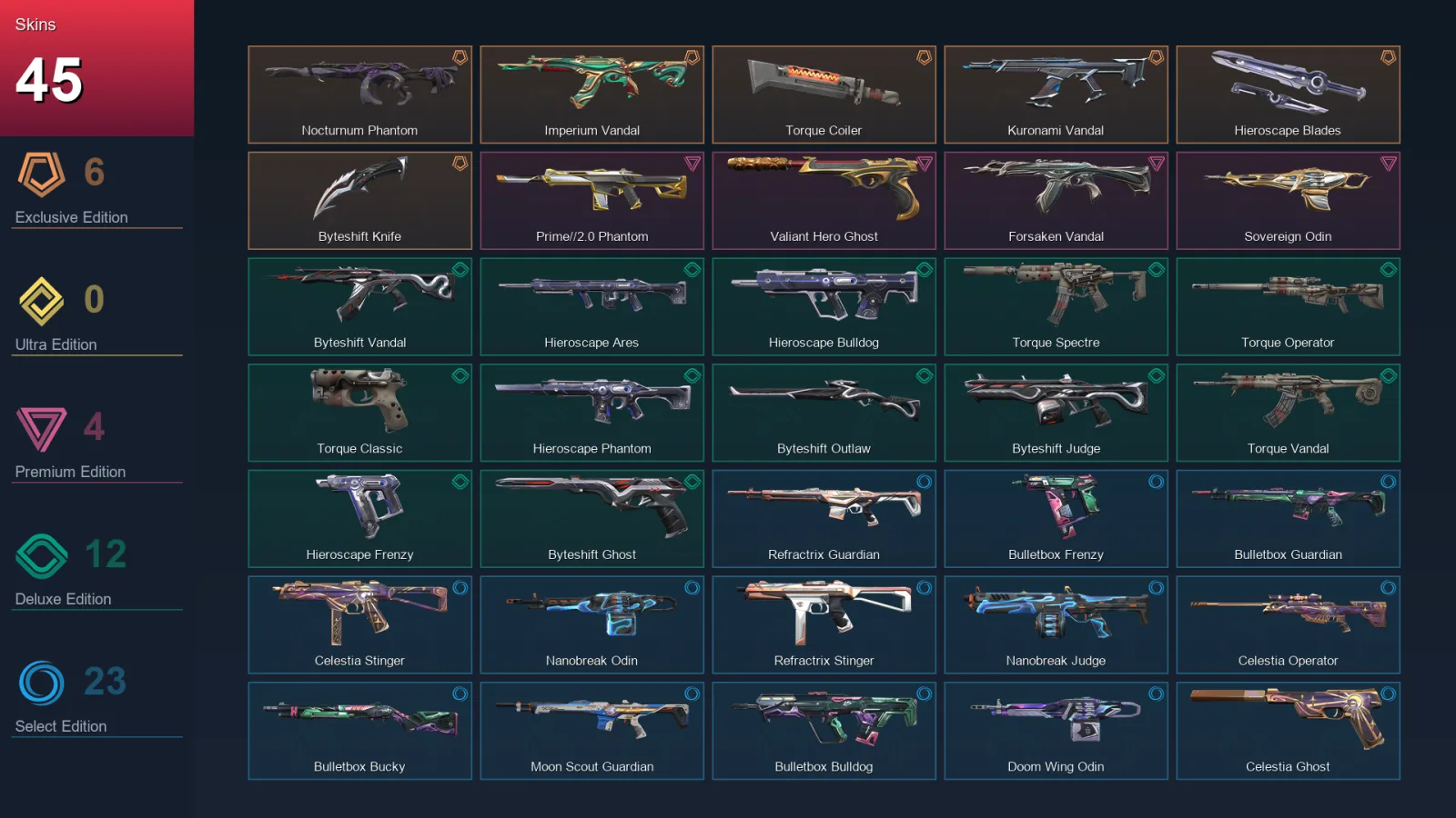 AP | Lv73 | Unranked | 45 Skin | 24 Agent | 42 Buddy