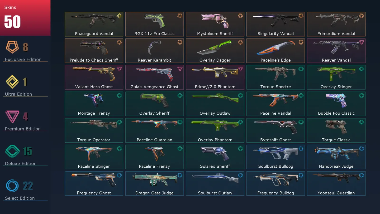[Valorant] | EU | Level 109 | 29 Agents | 50 Skins — Valorant account