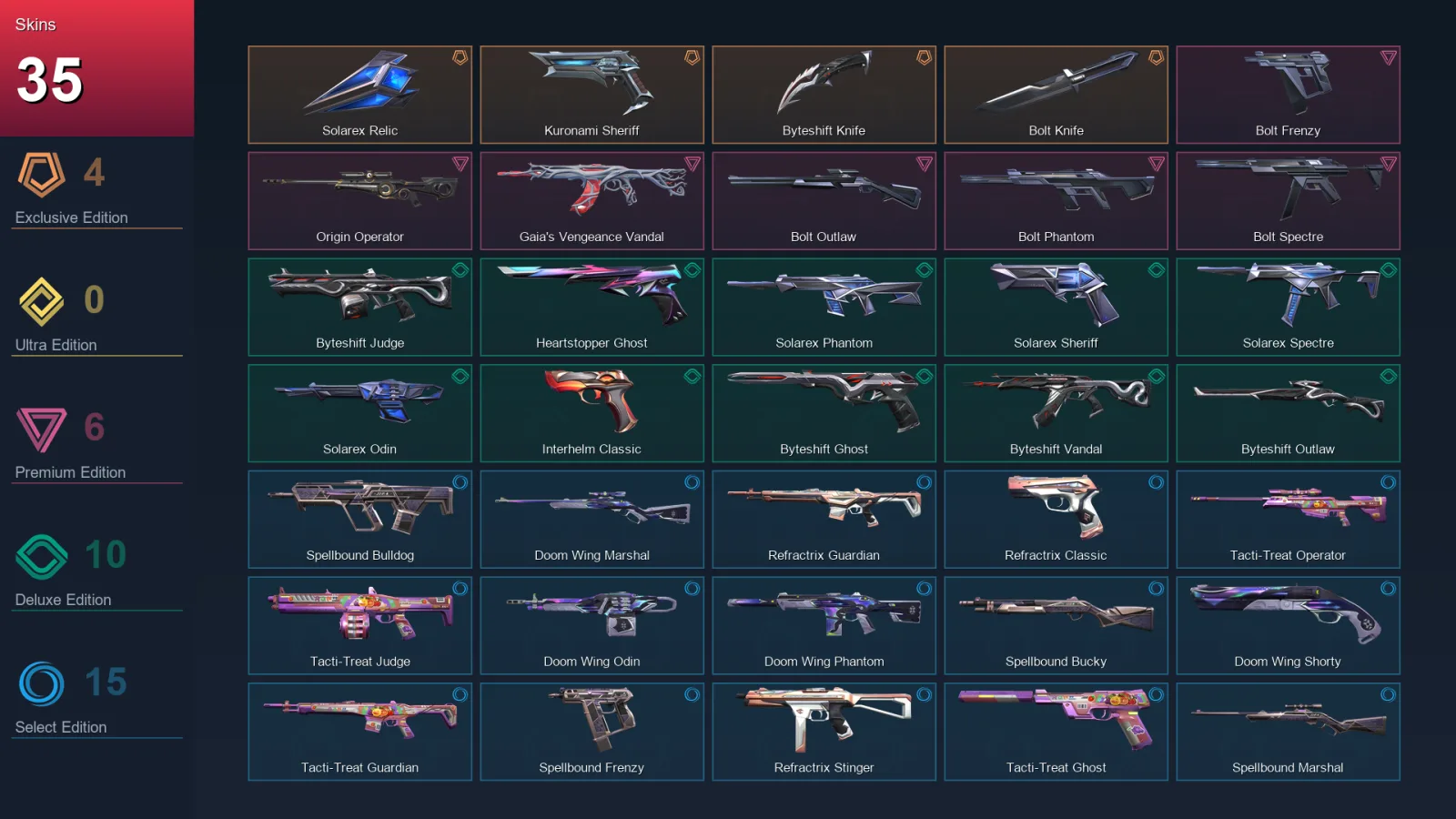 AP | Lv85 | Unranked | 35 Skin | 27 Agent | 44 Buddy