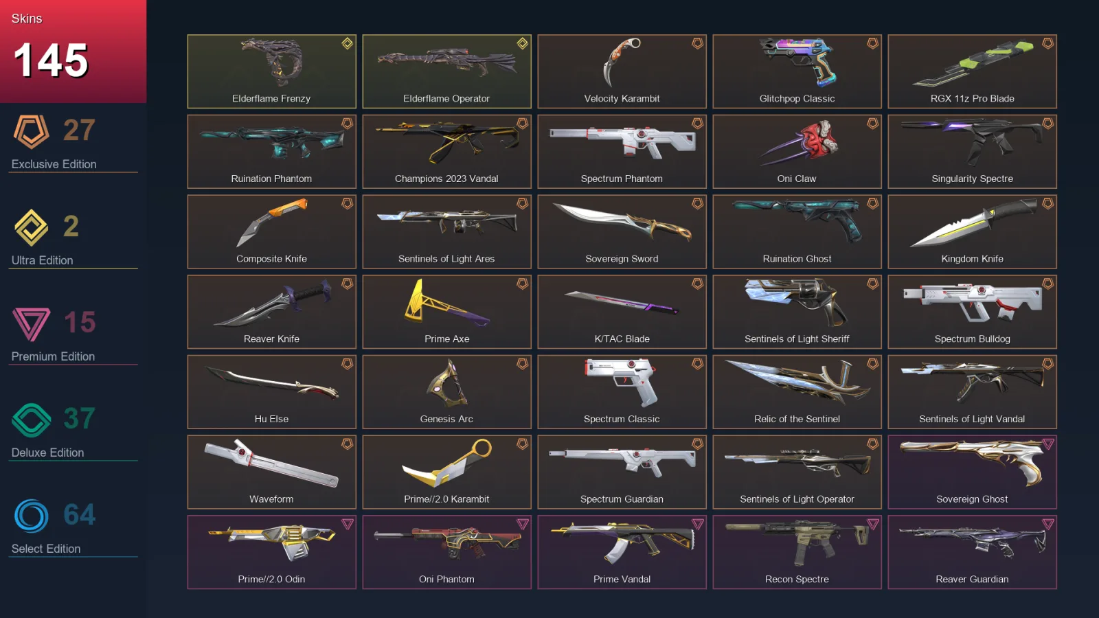 EU | Lv134 | Unranked | 145 Skin | 22 Agent | 120 Buddy — Valorant account