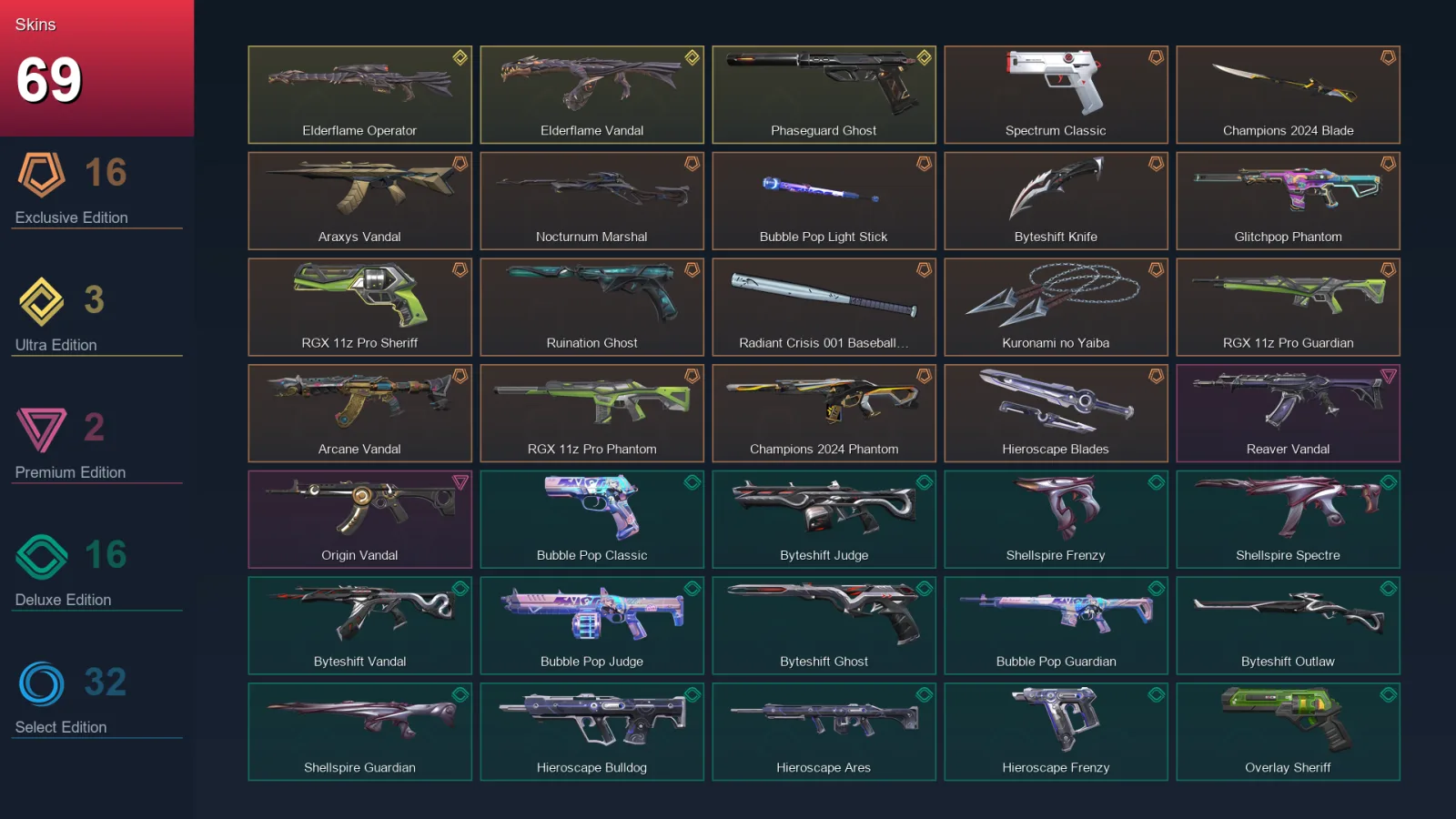 BR | Lv135 | Unranked | 69 Skin | 27 Agent | 85 Buddy — Unranked / Smurf Valorant