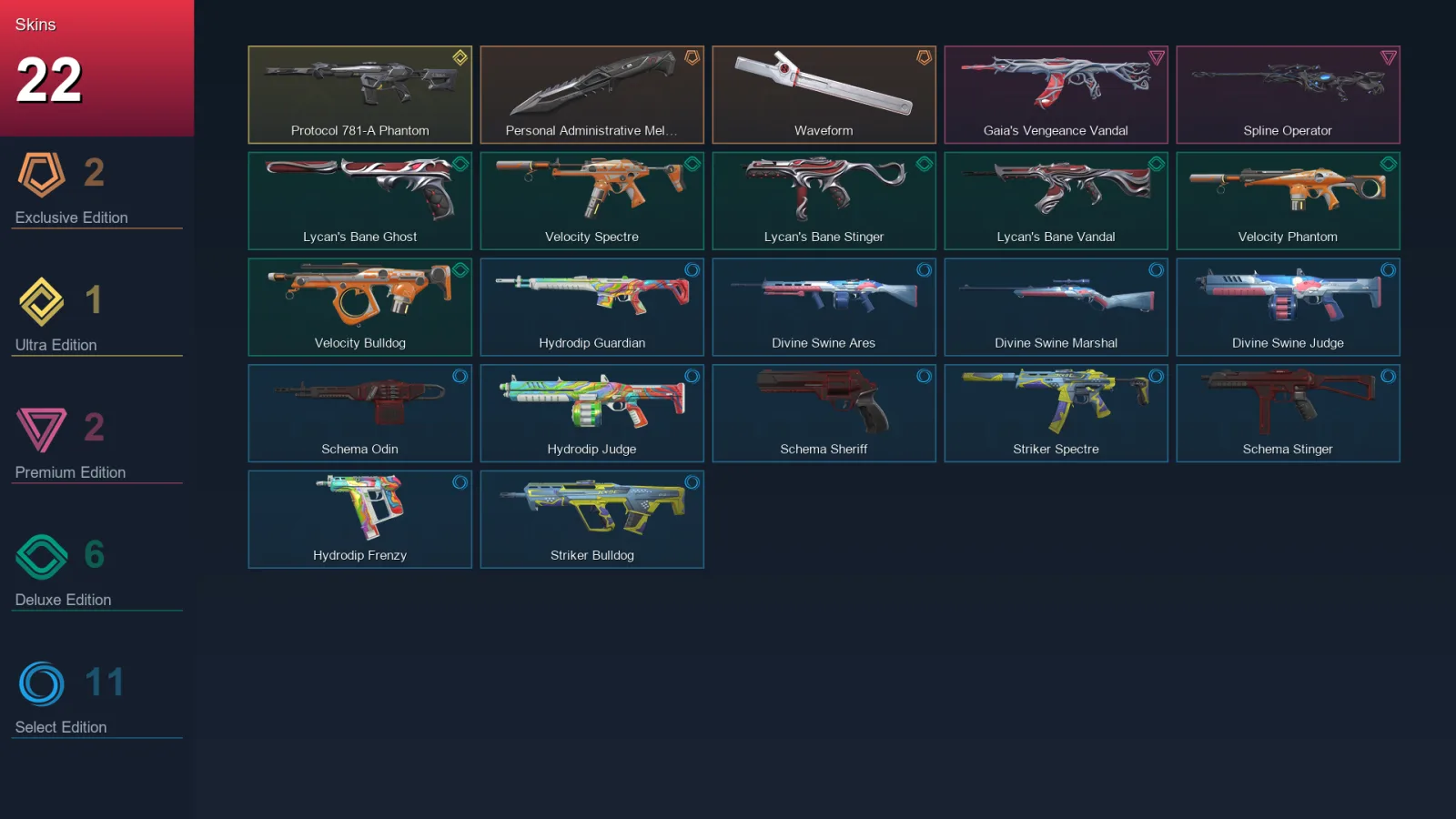 EU | Lv27 | Unranked | 22 Skin | 14 Agent | 16 Buddy — Valorant account