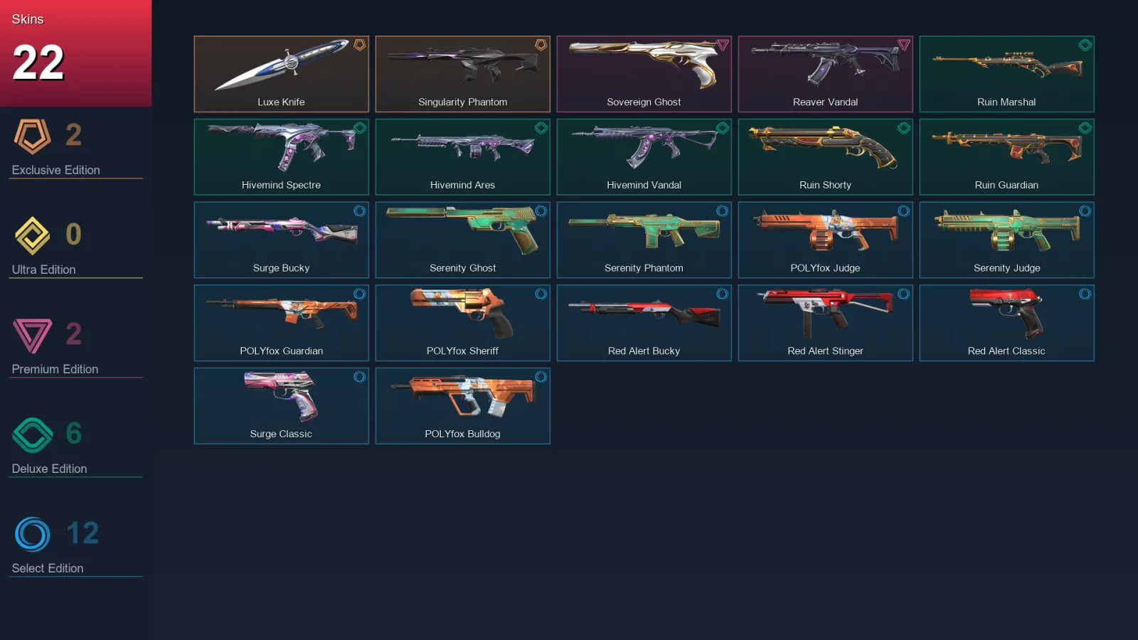 EU | Lv25 | Unranked | 22 Skin | 8 Agent | 23 Buddy