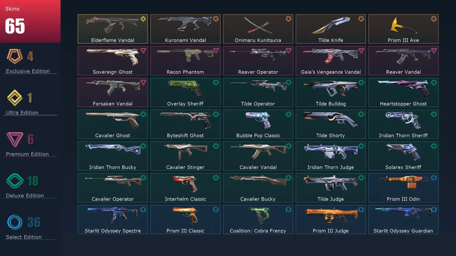 [Valorant] | EU | Level 382 | Gold 2 | 28 Agents | 65 Skins — Valorant account