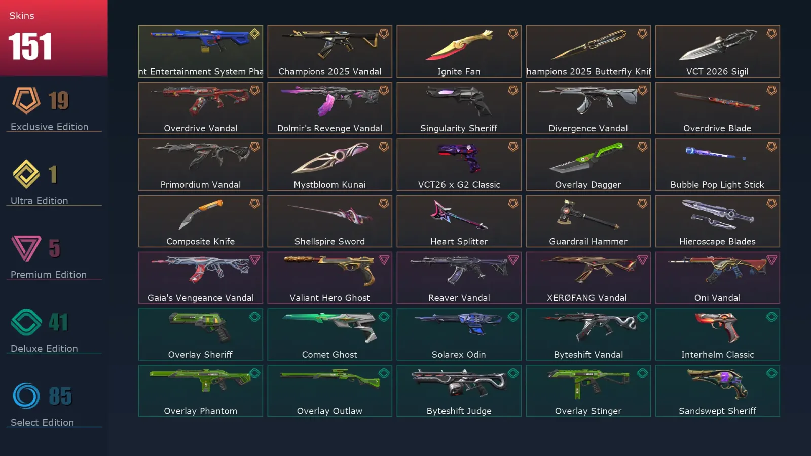 [Valorant] | EU | Level 406 | 29 Agents | 151 Skins — Valorant account