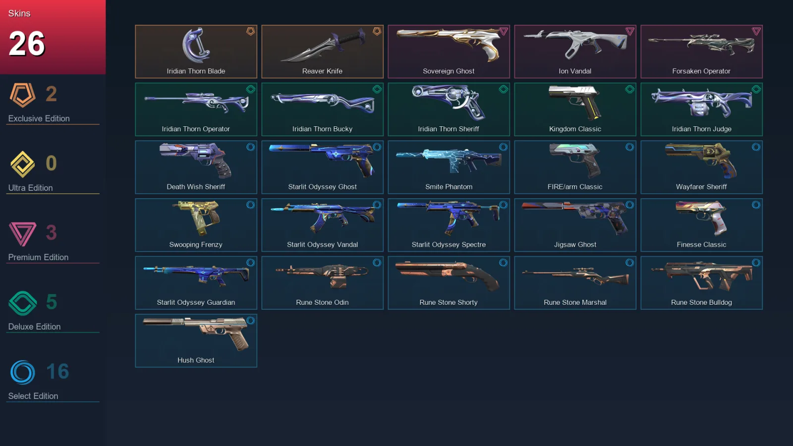 EU | Lv180 | Unranked | 26 Skin | 25 Agent | 71 Buddy