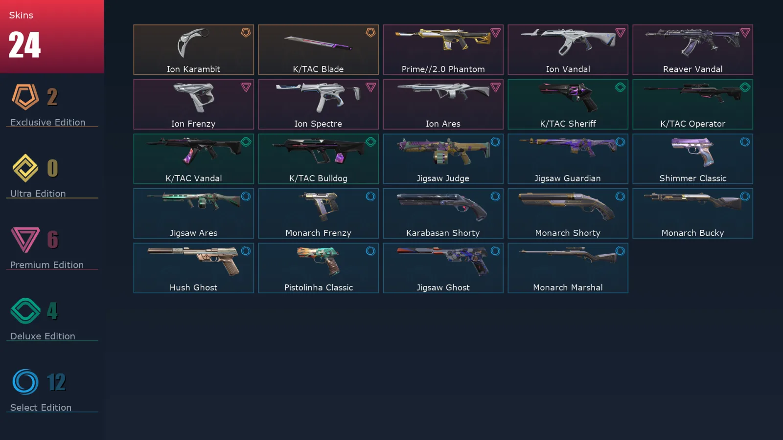 [Valorant] | EU | Level 131 | 23 Agents | 24 Skins