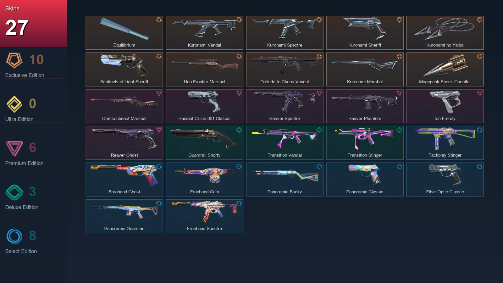 AP | Lv71 | Unranked | 27 Skin | 18 Agent | 42 Buddy — Valorant account