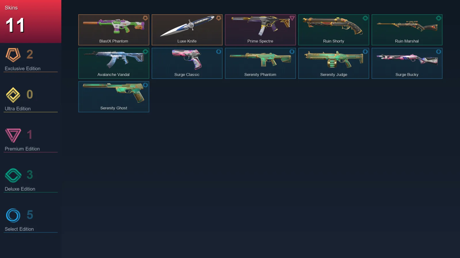 NA | Lv21 | Unranked | 11 Skin | 9 Agent | 12 Buddy