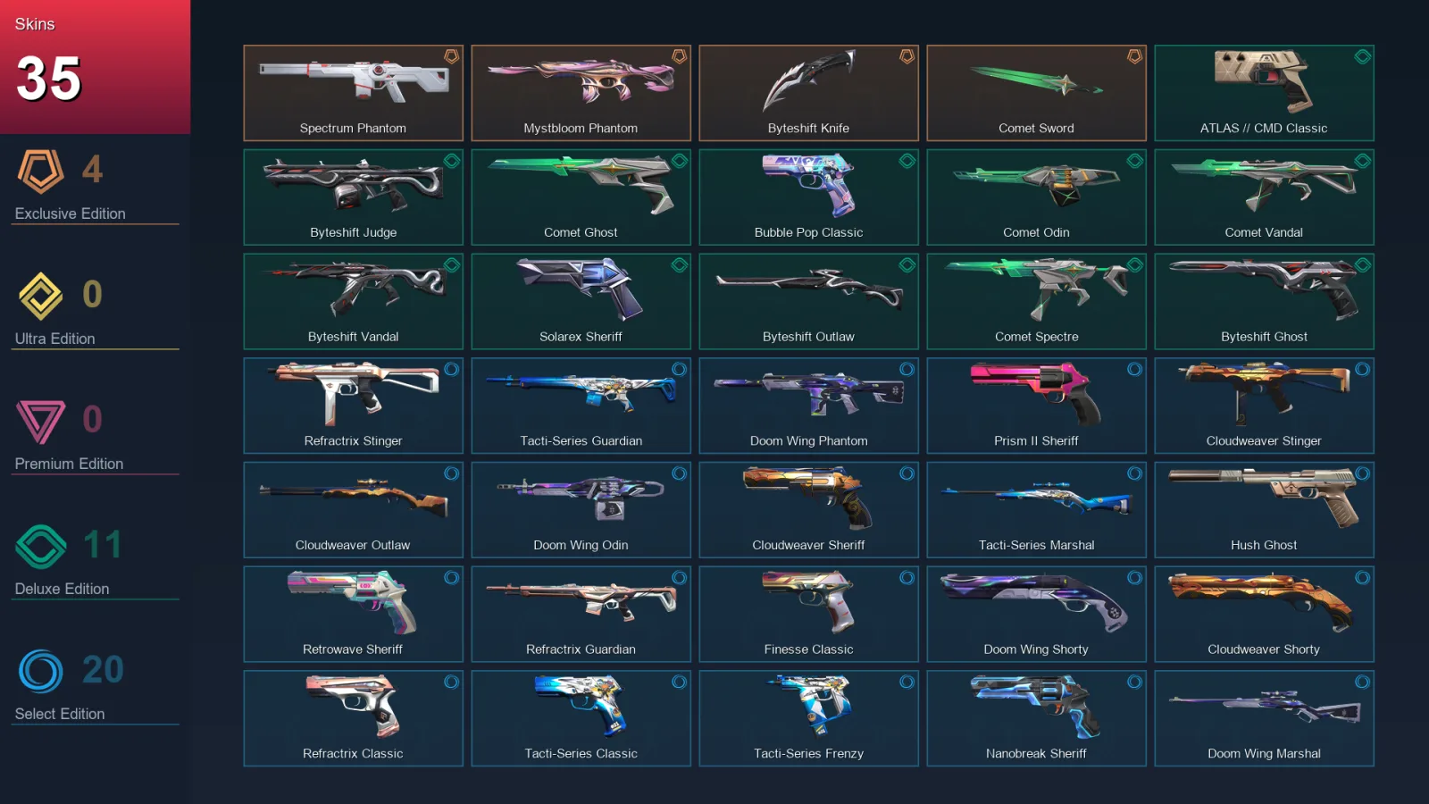 EU | Spectrum Phantom | Mystbloom Phantom | Byteshift Knife | Comet Sword | 35 Skin | 28 Agent | 79 Buddy | Lv184