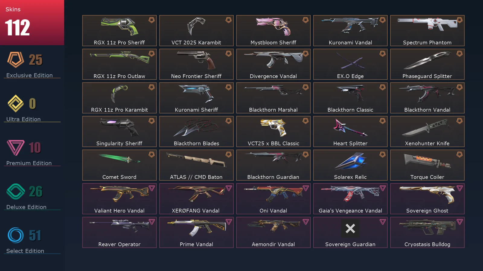 [Valorant] | EU | Level 291 | Diamond 2 | 28 Agents | 113 Skins