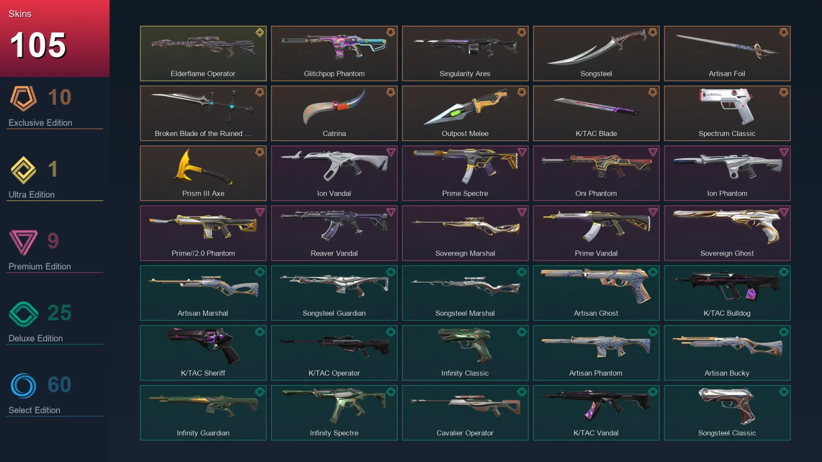 AP | Lv380 | Unranked | 105 Skin | 27 Agent | 140 Buddy — Valorant account