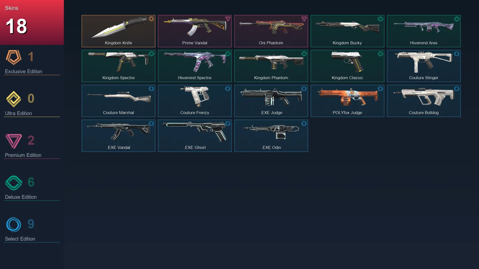 EU | Lv31 | Unranked | 18 Skin | 11 Agent | 29 Buddy