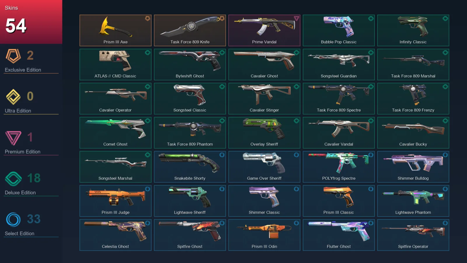 EU | Lv260 | Unranked | 54 Skin | 27 Agent | 108 Buddy — Valorant account