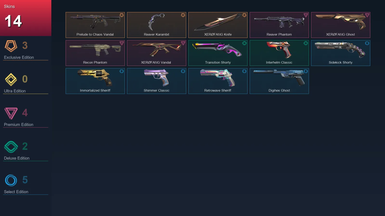 AP | Lv160 | Unranked | 14 Skin | 28 Agent | 64 Buddy