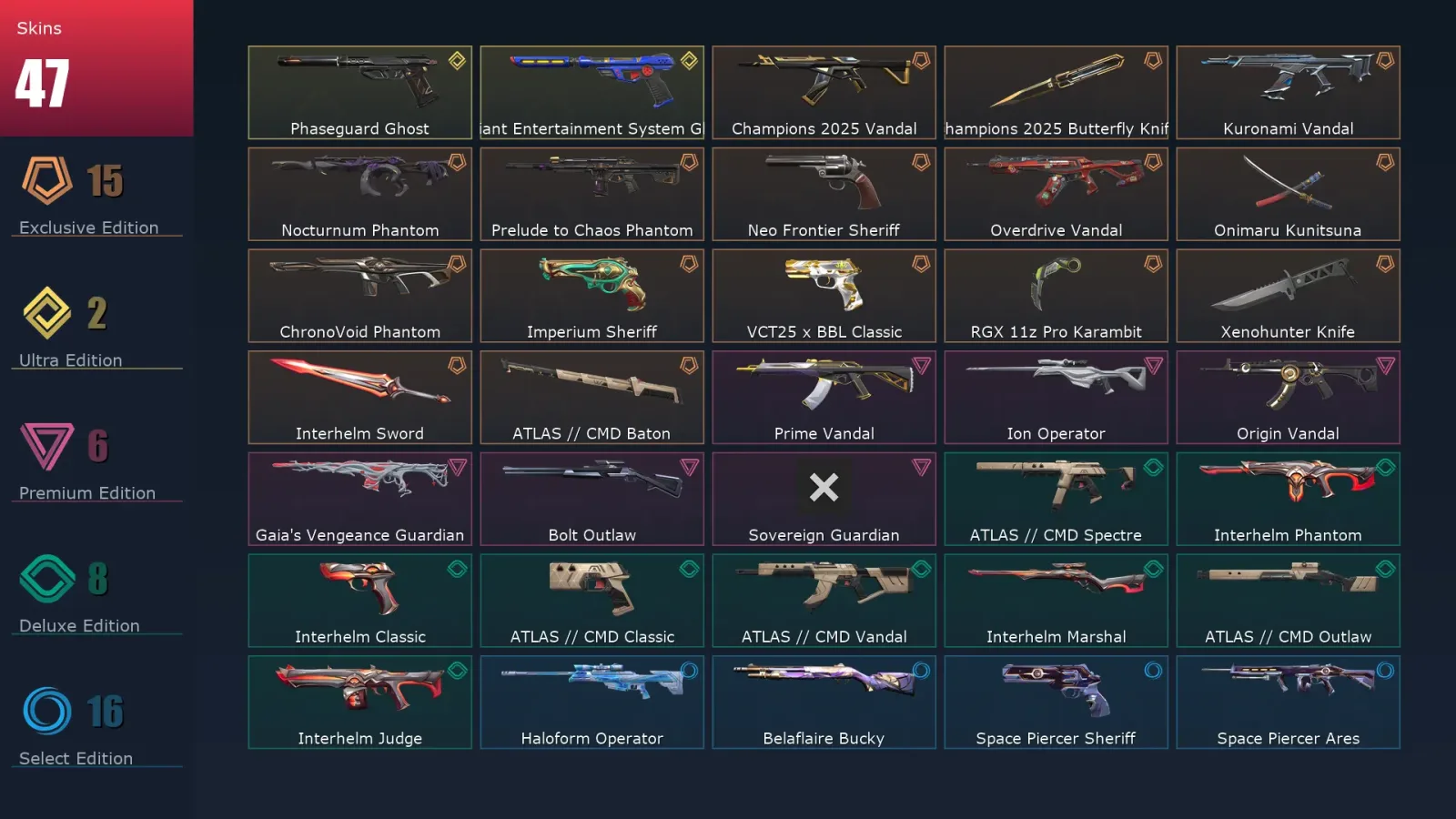 [Valorant] | EU | Level 48 | Platinum 2 | 17 Agents | 47 Skins — Valorant account