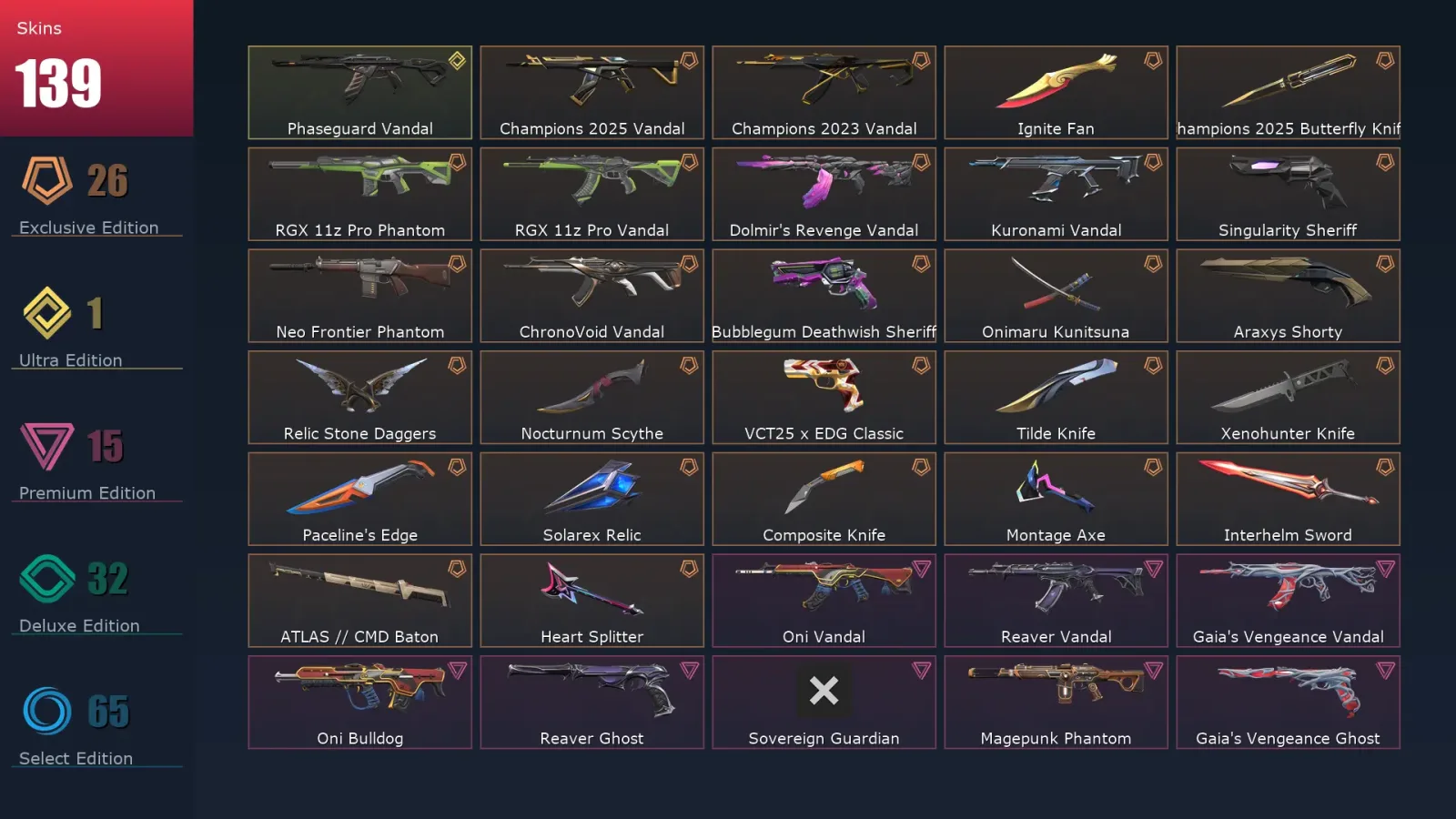 [Valorant] | EU | Level 256 | Ascendant 3 | 29 Agents | 139 Skins