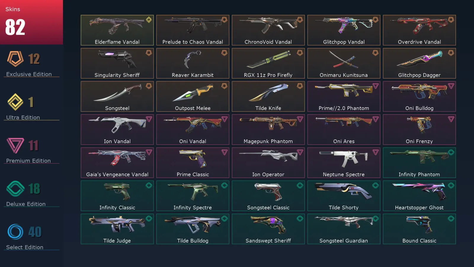[Valorant] | EU | Level 219 | 28 Agents | 82 Skins — Valorant account