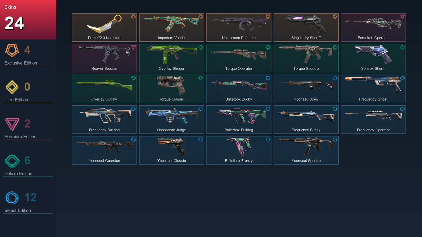 EU | Lv44 | Unranked | 24 Skin | 18 Agent | 24 Buddy — Valorant account