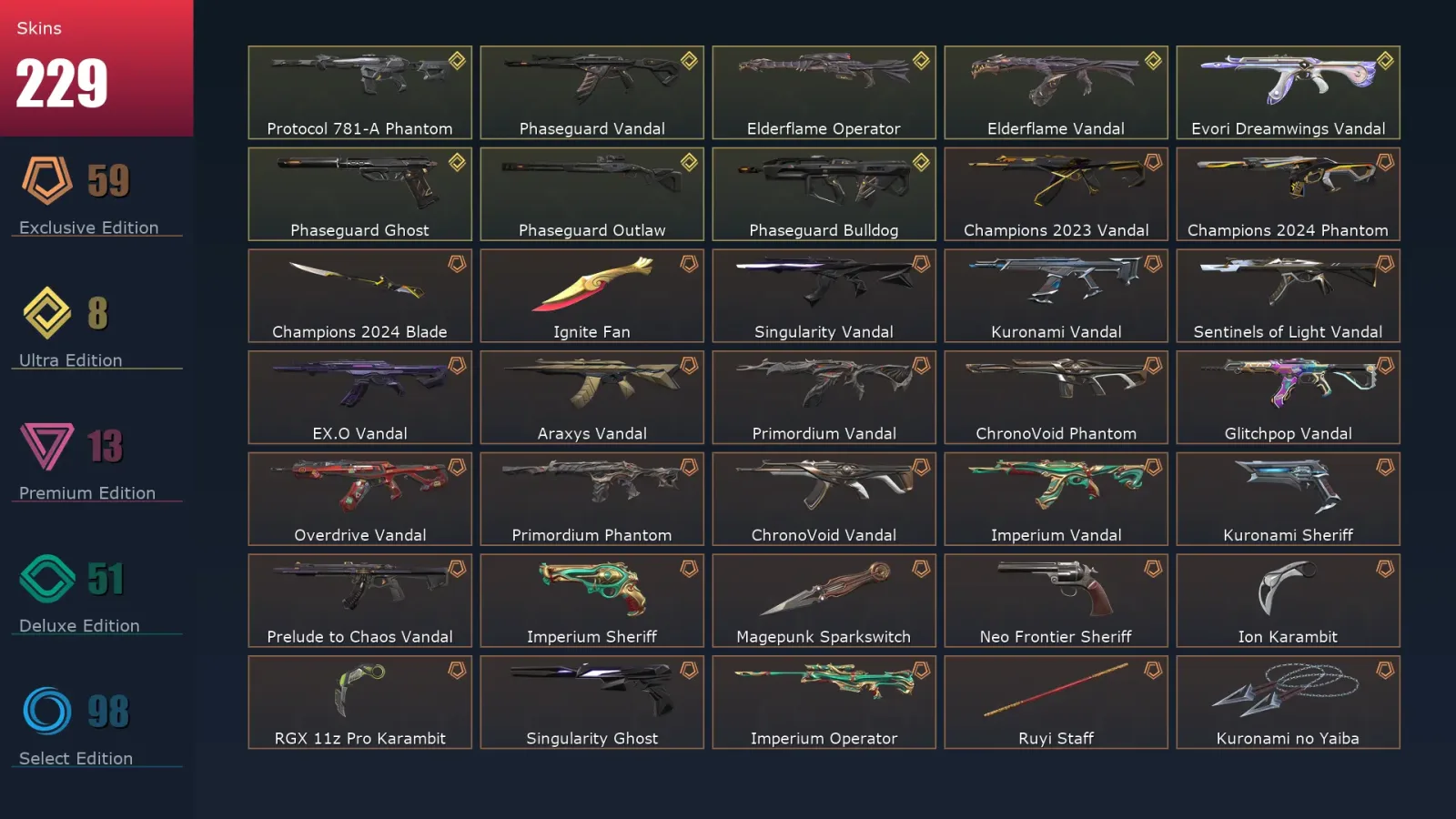 [Valorant] | EU | Level 233 | Diamond 1 | 29 Agents | 229 Skins — Valorant account